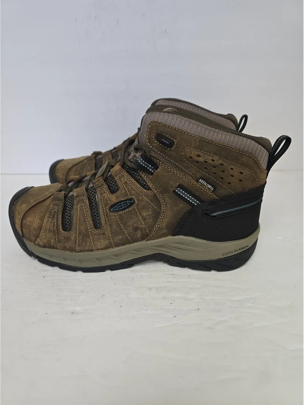 Keen Men's Flint II Waterproof Steel Toe Work Boot Cascade Brown Size 10.5D